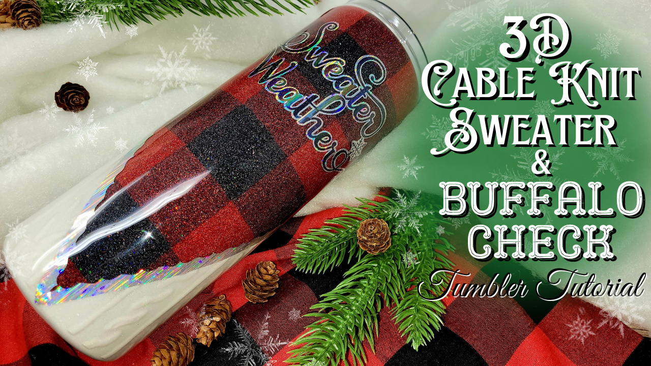 3D Cable Knit Sweater & Buffalo Check Template and Sweater Weather Decal with Decorative Edging