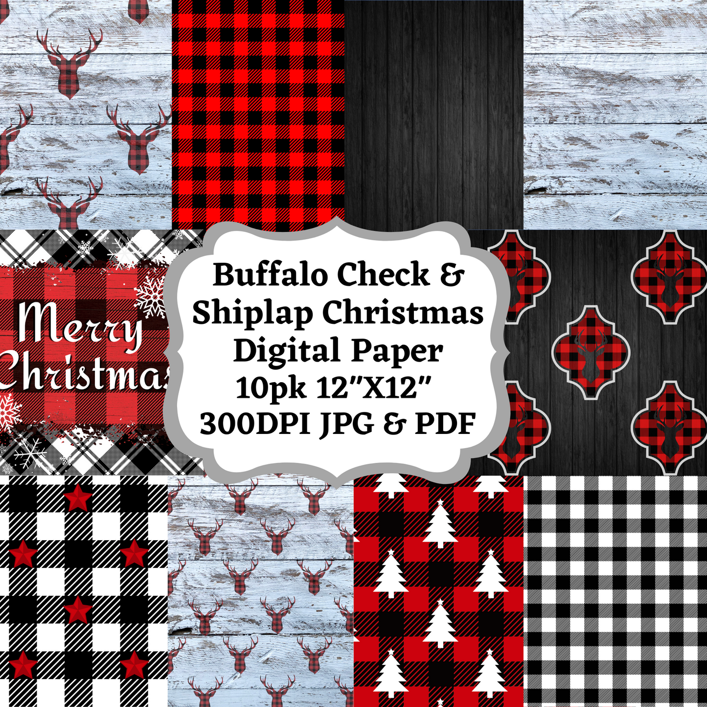 Christmas Buffalo Plaid Digital Papers